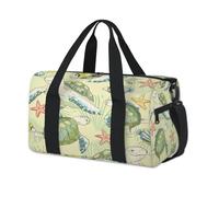 Borsone sportivo con tartaruga e stella marina, per il fine settimana, per la notte, casual, da viaggio, palestra, per bambini, ragazze, ragazzi, donne, uomini