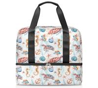 Borsone sportivo con tartaruga marina per donne uomini ragazzi Kirls ippocampo Anchor Weekend Borse per la notte separato da bagnato, borsa tote da 21 l, per viaggi, palestra, yoga, Colore, 21L,