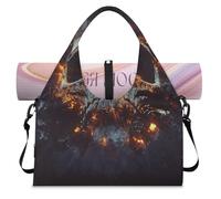 Borsone sportivo con teschio scuro Explosion, con scomparto per scarpe, borsa da viaggio per il fine settimana o per la notte, per palestra, yoga, viaggi, Colore, L, Borsone da viaggio