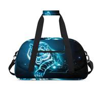 Borsone sportivo con tigre blu, per donne e uomini, con stampa tigrata, 24 l, borsa da viaggio o da palestra, per bambini, ragazze e ragazzi, Colore, (24L) UK, Organizer per borse