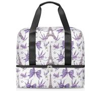 Borsone sportivo con Torre Eiffel, lavanda, Parigi, Torre Eiffel, per donne, uomini, ragazzi, ragazze, 21 l, per il fine settimana, per la notte, per viaggi, palestra, yoga, Colore, Grande, Organizer