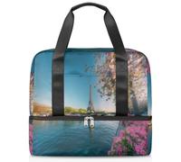 Borsone sportivo con torre Eiffel primaverile, per donne, uomini, ragazzi, ragazze, 21 l, per il fine settimana, per la notte, per viaggi, palestra, yoga, Colore, Grande, Organizer per borse