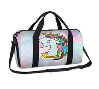 Borsone sportivo con unicorno magico con squame di pesce, borsa da viaggio per il fine settimana, borsa da viaggio, palestra, borsone per bambini, ragazze, ragazzi, donne, uomini