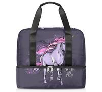 Borsone sportivo con unicorno magico per donne, uomini e ragazzi, Kirls unicorno, fine settimana, per la notte, separato dal bagnato, borsa tote da 21 l, per viaggi, palestra, yoga, Colore, 21L,