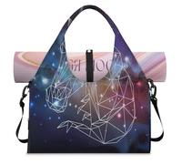 Borsone sportivo con unicorno, per donne e uomini, per il fine settimana, con scomparto per scarpe, borsa a tracolla per yoga, palestra, viaggi, Colore, L, Organizer per borse