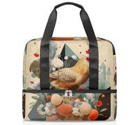 Borsone sportivo con uova di Pasqua con fiori e gallo, per donne, uomini, ragazzi, Kirls, 21 l, per il fine settimana, per la notte, per viaggi, palestra, yoga, Colore, 21L, Organizer per borse
