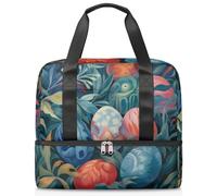 Borsone sportivo con uova di Pasqua e fiori ad acquerello, per donne, uomini, ragazzi, Kirls, 21 l, per il fine settimana, per la notte, per viaggi, palestra, yoga, Colore, 21L, Organizer per borse