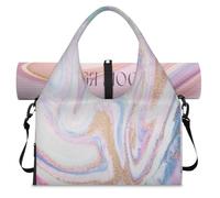 Borsone sportivo con vortici colorati in marmo per donne e uomini borsa da notte con scomparto per scarpe borsa a tracolla per yoga palestra viaggi, Colore, L, Organizer per borse