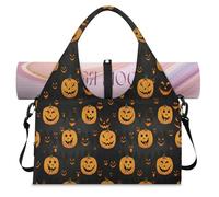 Borsone sportivo con zucca di Halloween, fantasmi, con scomparto per scarpe, week-end, per la notte, per palestra, yoga, viaggi, Colore, L, Borsone da viaggio