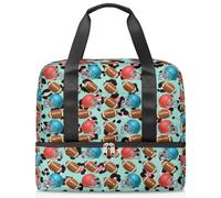 Borsone sportivo da calcio colorato leopardato per donne uomini ragazzi Kirls pallone da calcio fine settimana borse da notte separate da 21 L borsa tote per viaggi palestra yoga, Colore, 21L,