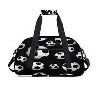 Borsone sportivo da calcio per donne e uomini, nero e bianco, 24 l, borsa da viaggio per la notte, borsa da viaggio, borsa da palestra per bambini, ragazze e ragazzi, Colore, (24L) UK, Organizer per