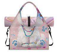 Borsone sportivo da donna e da uomo, con grazioso motivo floreale, per il fine settimana, con scomparto per scarpe, borsa a tracolla per yoga, palestra, viaggi, Colore, L, Organizer per borse