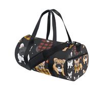 Borsone sportivo da palestra, borsone da viaggio, borsa da viaggio, borsa da viaggio con sciarpa a griglia, cane, per weekender, sport, vacanze, danza, Multi