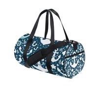 Borsone sportivo da palestra, borsone da viaggio, borsa da viaggio, con lancia bianca e blu, per weekender, sport, vacanze, danza