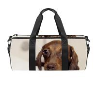 Borsone sportivo da palestra con cucciolo di cane bassotto, borsone da viaggio, borsa da viaggio, borsa per attrezzatura da donna e uomo, Multicolore, 17.7x9x9 inches