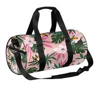 Borsone sportivo da palestra con fiori di tucano tropicale, borsone da allenamento, leggero, borsa da viaggio per uomo e donna (uccelli), Fiori tropicali di tucano, 17.6(L) x 9(W) x 9(H) inch
