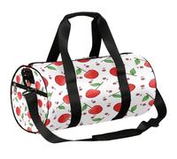 Borsone sportivo da palestra con frutti rossi e ciliegie, borsone da allenamento, leggero, a tracolla, borsone da viaggio, per uomini e donne (motivo con ciliegie), Ciliegia Ros, 17.6(L) x 9(W) x 9(H)