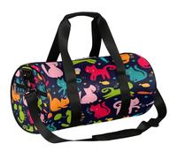 Borsone sportivo da palestra con gatti carini e pesci, borsone da allenamento, leggero, borsa da viaggio per uomo e donna (gattino colorato), Carino gatti Pesce, 17.6(L) x 9(W) x 9(H) inch