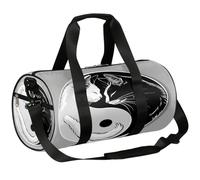 Borsone sportivo da palestra con gatti neri e bianchi, borsone da allenamento, leggero, borsa da viaggio per uomo e donna (gatti Aniaml), Gatti bianchi e neri, 17.6(L) x 9(W) x 9(H) inch