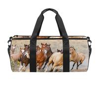Borsone sportivo da palestra con motivo cavallo in esecuzione borsa da viaggio borsa da viaggio borsa tote borsa attrezzatura per donne uomini, Multicolore, 17.7x9x9 inches