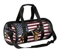 Borsone sportivo da palestra con pastore tedesco, borsone da allenamento, leggero, borsa da viaggio per uomo e donna (cane con bandiera americana), Pastore Tedesco, 17.6(L) x 9(W) x 9(H) inch