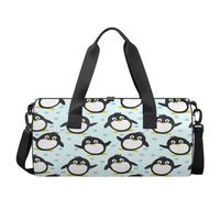 Borsone sportivo da palestra con pinguino carino borsone leggero borsone a tracolla borsone da viaggio per uomini e donne (pois blu), Simpatico pinguino., 17.6(L) x 9(W) x 9(H) inch
