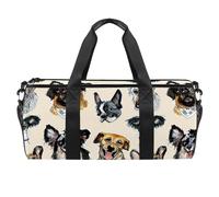 Borsone sportivo da palestra con simpatico cucciolo di cane carlino bulldog borsa da palestra fitness borsone da viaggio borsa tote borsa attrezzatura per donne uomini, Multicolore, 17.7x9x9 inches