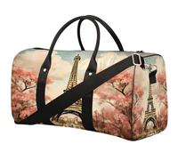 Borsone sportivo da palestra con Torre Eiffel e fiore di Parigi, per uomini e donne, impermeabile, pieghevole, da viaggio, leggero, da portare con sé, per allenamento in ospedale