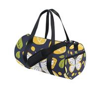 Borsone sportivo da palestra, da viaggio, con farfalla, limone, semplice colpo per weekender, sport, vacanze, danza, Multi