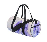 Borsone sportivo da palestra, da viaggio, con fiori viola e blu, per weekender, sport, vacanze, danza, Multi