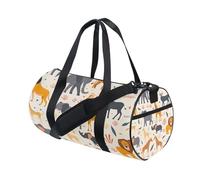 Borsone sportivo da palestra, da viaggio, con leone, elefante, ippopotamo, per weekender, sport, vacanze, danza, Multi