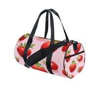 Borsone sportivo da palestra, da viaggio, con sfondo rosa fragola, per weekender, sport, vacanze, danza