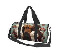 Borsone sportivo da palestra per donne e uomini, borsone da viaggio, borsa da weekender, barboncini, cani, borsa da viaggio per la notte, per viaggi, nuoto, fitness, allenamento, sport, nero, taglia