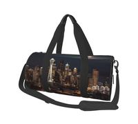Borsone sportivo da palestra per donne e uomini, borsone da viaggio, borsa da weekender, borsa da viaggio Seattle, borsa da viaggio per la notte, per viaggi, nuoto, fitness, allenamento, sport, nero