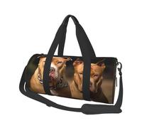 Borsone sportivo da palestra per donne e uomini, borsone da viaggio, borsa da weekender, per cani pitbull, borsa da viaggio per la notte, per viaggi, nuoto, fitness, allenamento, sport, nero, taglia