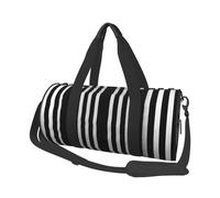 Borsone sportivo da palestra per donne e uomini, borsone da viaggio tote borsa da weekend a righe bianche e nere borsa da viaggio per viaggi nuoto fitness allenamento sport borsone nero, taglia unica