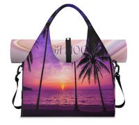 Borsone sportivo da spiaggia con tramonto alle Hawaii per donne e uomini, borsa da spiaggia con palma, borsa da notte con scomparto per scarpe, borsa a tracolla per yoga, palestra, viaggi, Colore, L,