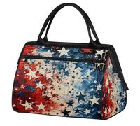 Borsone sportivo da viaggio, borsa da viaggio con stelle dipinte per il giorno dell'indipendenza, impermeabile, borsa da viaggio per uomo e donna