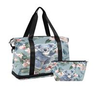 Borsone sportivo da viaggio, borsone da viaggio con tasca bagnata, scomparto per scarpe e articoli da toeletta, piccolo koala, per donna e uomo, Multi