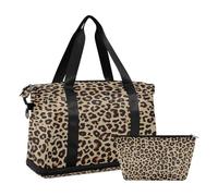 Borsone sportivo da viaggio, borsone da viaggio con tasca bagnata, scomparto per scarpe e articoli da toeletta, stampa leopardata ghepardo, pelle animale, per donna e uomo, Multi