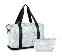 Borsone sportivo da viaggio, borsone da viaggio con tasca bagnata, scomparto per scarpe e articoli da toeletta, grazioso piccolo motivo floreale, per donna e uomo, Multi