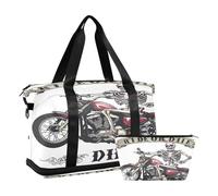 Borsone sportivo da viaggio, borsone da viaggio con tasca bagnata, scomparto per scarpe e articoli da toeletta, scheletro, equitazione, moto, per donna e uomo, Multi