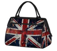 Borsone sportivo da viaggio, con bandiera Union Jack, impermeabile, per uomo e donna