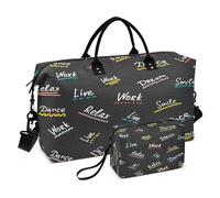Borsone sportivo da viaggio, con cinghia regolabile, impermeabile, per vivere sogni, lavoro, relax, danza, Multi, 1 size, Moderno/adattabile