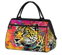 Borsone sportivo da viaggio, con farfalle colorate e leopardi, impermeabile, per uomo e donna