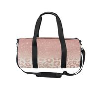 Borsone sportivo da viaggio con leopardo rosa glitterato per donne e uomini, pelle animale, per ginnastica, danza, fine settimana, pernottamento, fitness, allenamento