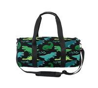 Borsone sportivo da viaggio con motivo dinosauro carino per donne e uomini, animali Dino ragazze ginnastica danza borsa fine settimana borsa da notte borsa da allenamento fitness