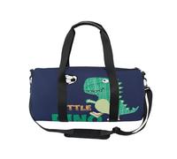 Borsone sportivo da viaggio Little Dino Soccer carino per donne uomini, dinosauro animale ragazze ginnastica danza borsa fine settimana borsa da notte borsa da allenamento fitness