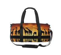 Borsone sportivo da viaggio per donne e uomini, con giraffa africana, borsa da ginnastica e danza, borsa per il fine settimana, borsa per allenamento fitness, borsa da ospedale, Multicolore, Borsone