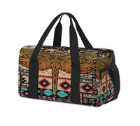 Borsone sportivo etnico azteco libellula borsone week-end borsa da notte borsa tote borsone casual viaggio palestra borsone per bambini ragazze ragazzi donne uomini